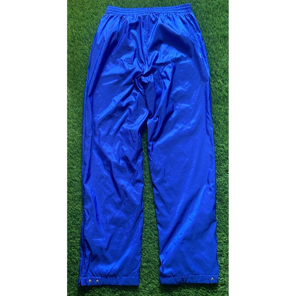 Vintage Adidas Blue Trefoil Leaf Logo Basketball Track Pants Sweat Sz Large - Picture 4 of 16